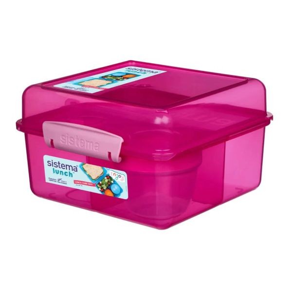 Φαγητοδοχείο Ροζ Lunch Cube Max με Δοχείο Γιαουρτιού 2 lt, Sistema