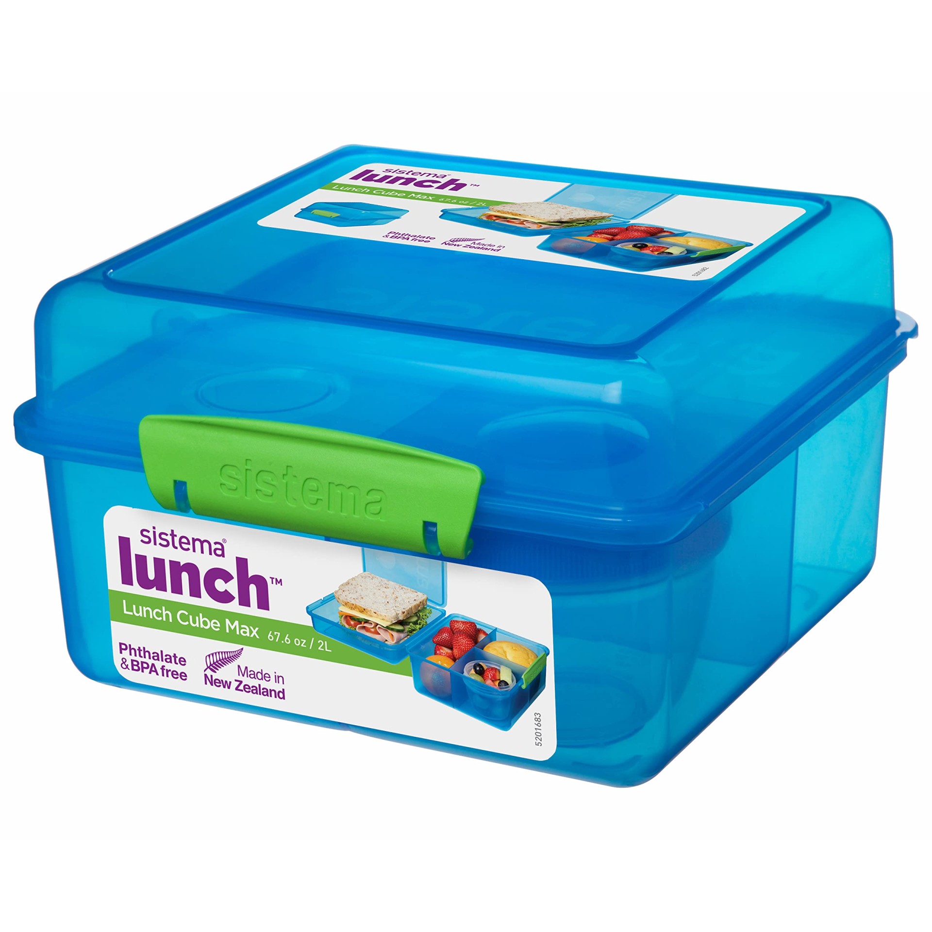 Φαγητοδοχείο Μπλε Lunch Cube Max με Δοχείο Γιαουρτιού 2 lt, Sistema