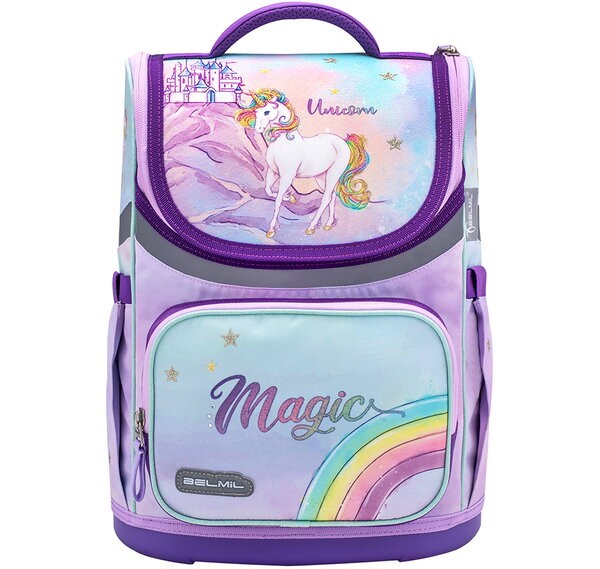 Τσάντα Πλάτης Δημοτικού Unicorn Rainbow 36x28x20cm, Belmil