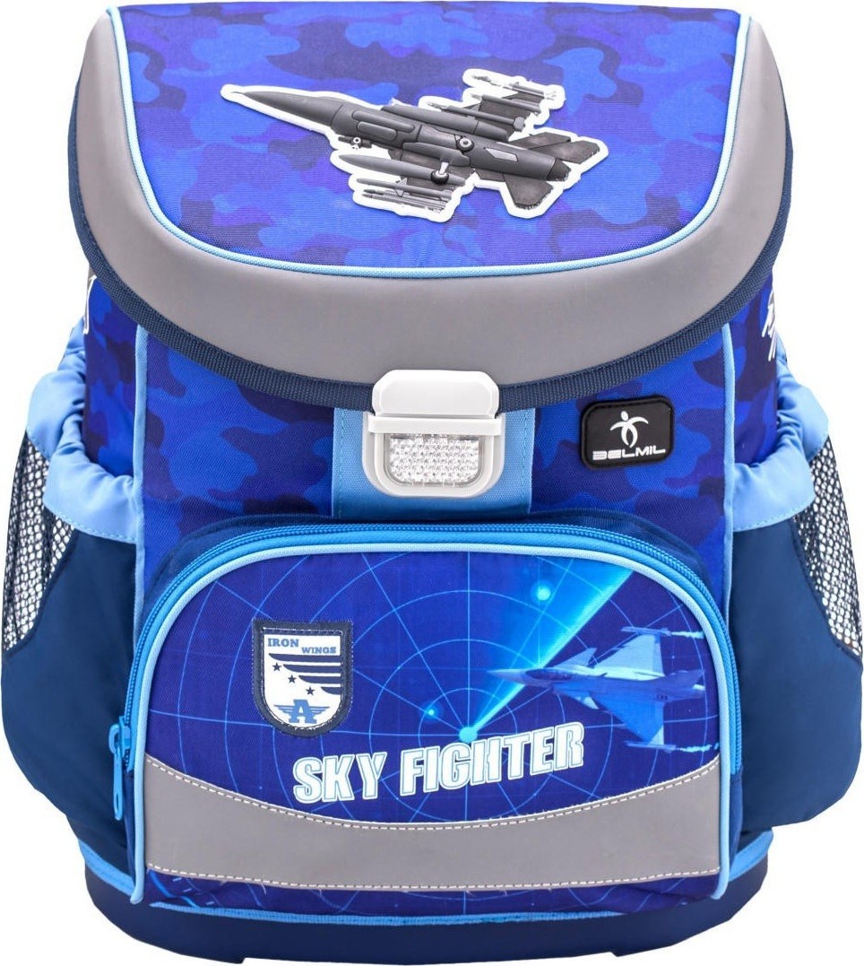 Τσάντα Πλάτης Δημοτικού Μπλε 17lt Sky Fighter, Belmil 