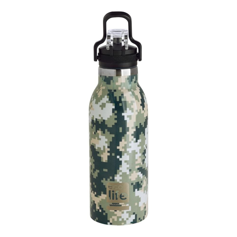 Θερμός Μεταλλικός Pixels 550ml Sport Πώμα, Ecolife