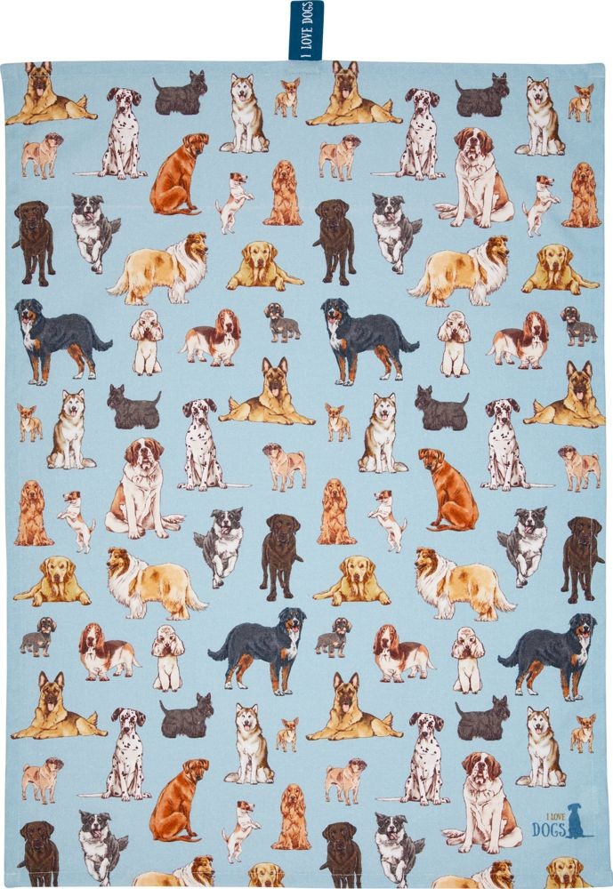 Βαμβακερή Πετσέτα Κουζίνας Τσαγιού I Love Dogs, Die Spiegelburg