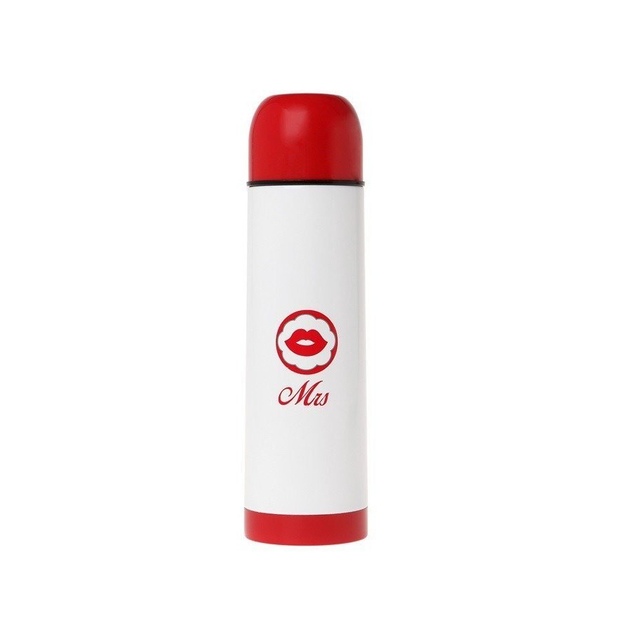 Θερμός Νερού Mrs 500 ml, Λευκό Κόκκινο, Kiokids