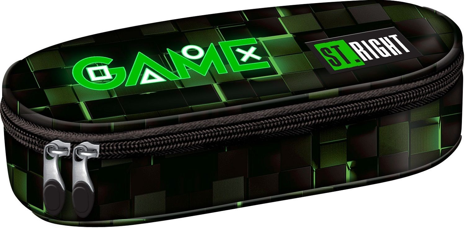 Κασετίνα Oβάλ Green Game με 1 φερμουάρ, St. Right
