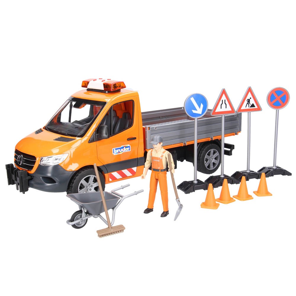 Φορτηγάκι Mercedes Benz Sprinter Έργων Με Εργάτη Και Αξεσουάρ, Bruder