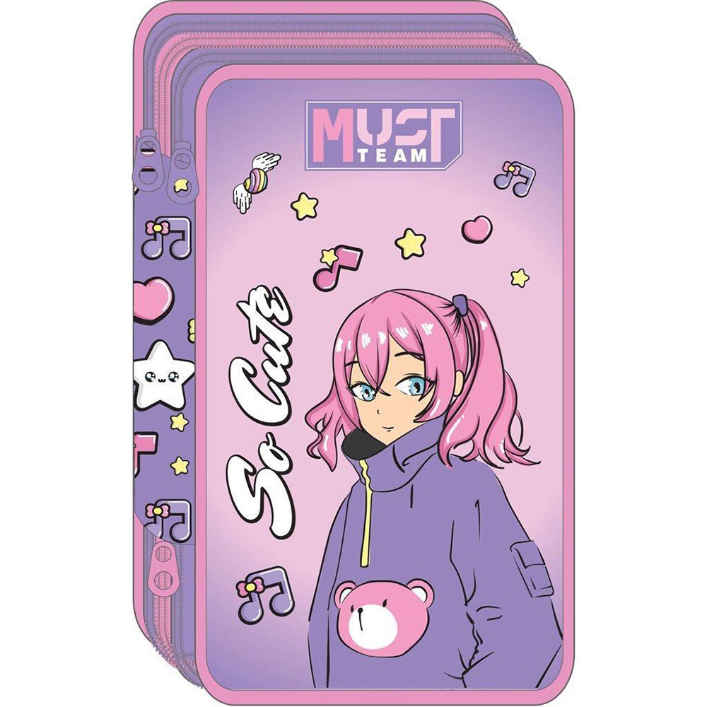 Κασετίνα Τριπλή Γεμάτη 12Χ6Χ19,5 εκ. So Cute, must