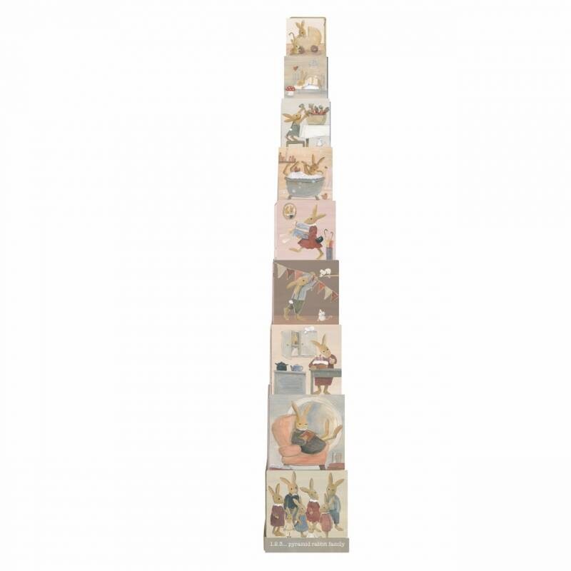 Κύβοι Στοίβαξης Πυραμίδα Χάρτινοι Οικογένεια Λαγών 15x15 cm, Egmont Toys