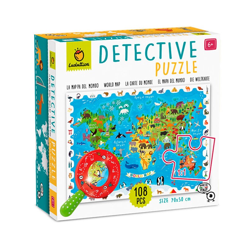 Παζλ Detective Puzzle World Map 108ps, Ludaticca
