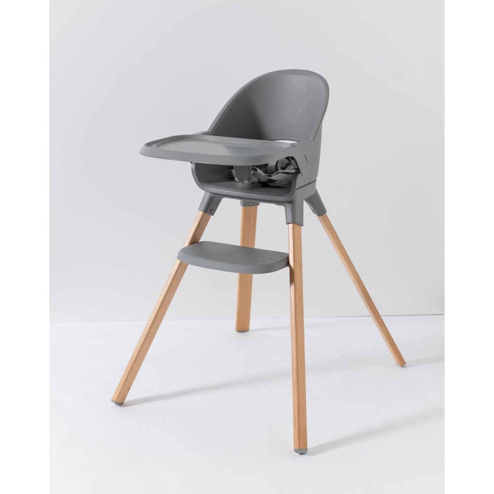 Καρέκλα Φαγητού Pastel Grey Natural Wood, Twistshake