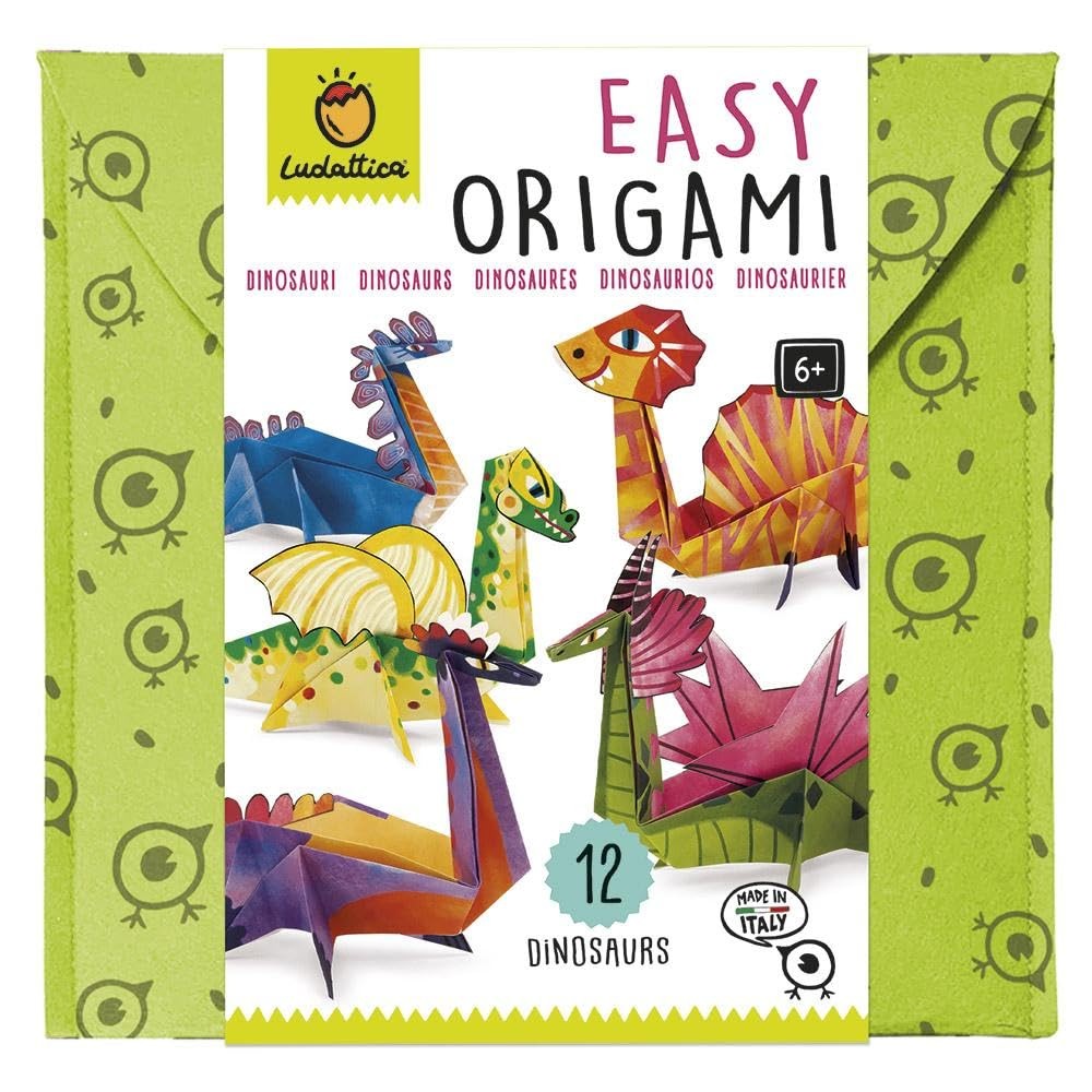 Easy Origami Dinosaurs 12ps, Ludattica