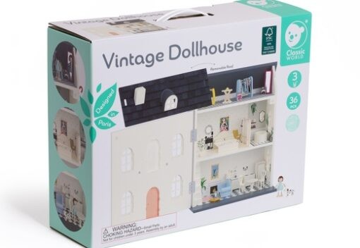Ξύλινο Κουκλόσπιτο 3 ορόφων Vintage Dollhouse, Classic World