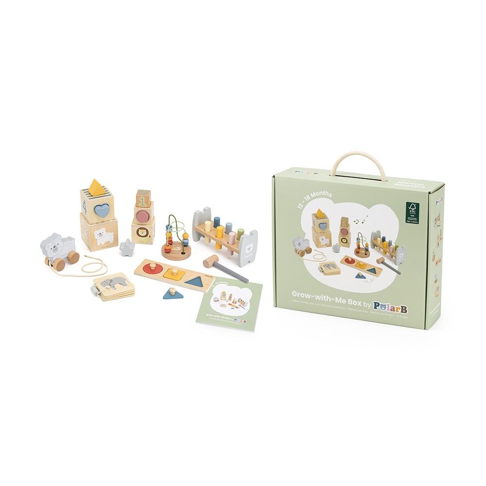 Σετ με Ξύλινα Παιχνίδια Ανάπτυξης Δεξιοτήτων - Κίνησης 12-18 μηνών, Viga