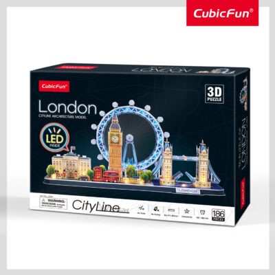 Puzzle 3D London Cityline Architecture Model Led 186ps, Cubic Fun