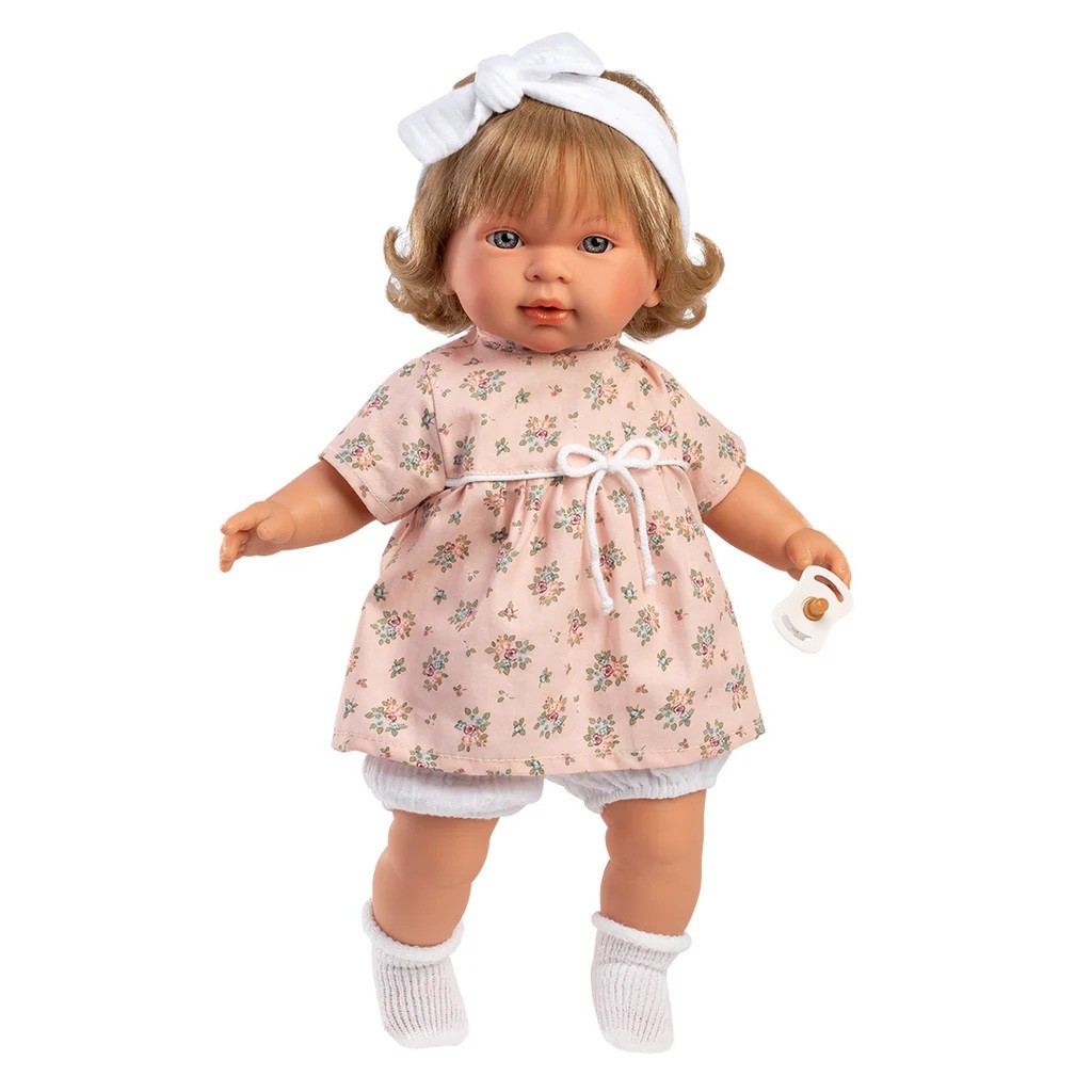 Κούκλα Carla Ροζ 42cm Κλαίει μαλακό σώμα, Llorens