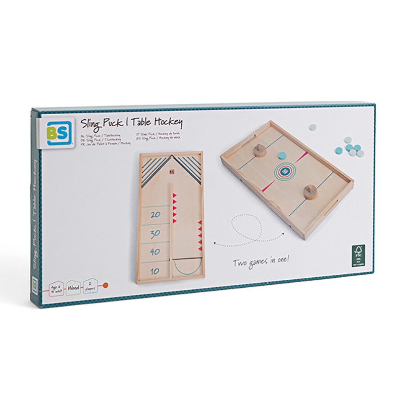 Ξύλινο Επιτραπέζιο Παιχνίδι Flipper - Hockey 2 in 1, BS Toys