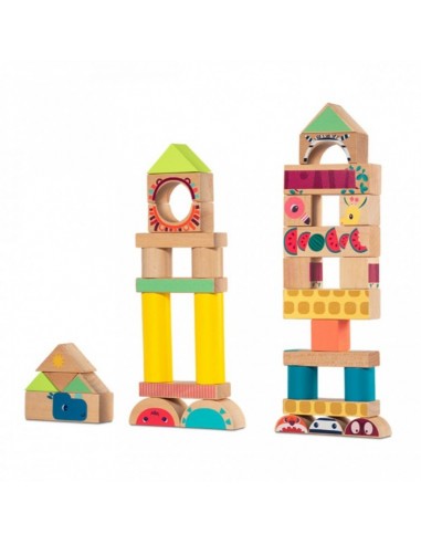Τουβλάκια Ξύλινα Στοίβαξης Ζούγκλα Jungle Blocks, Lilliputiens