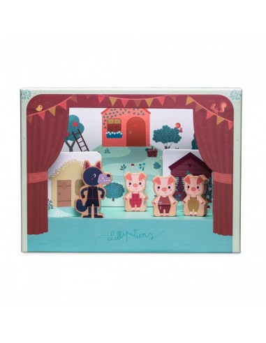 Μαγνητικό Κουκλοθέατρο Τα 3 Γουρουνάκια, Lilliputiens