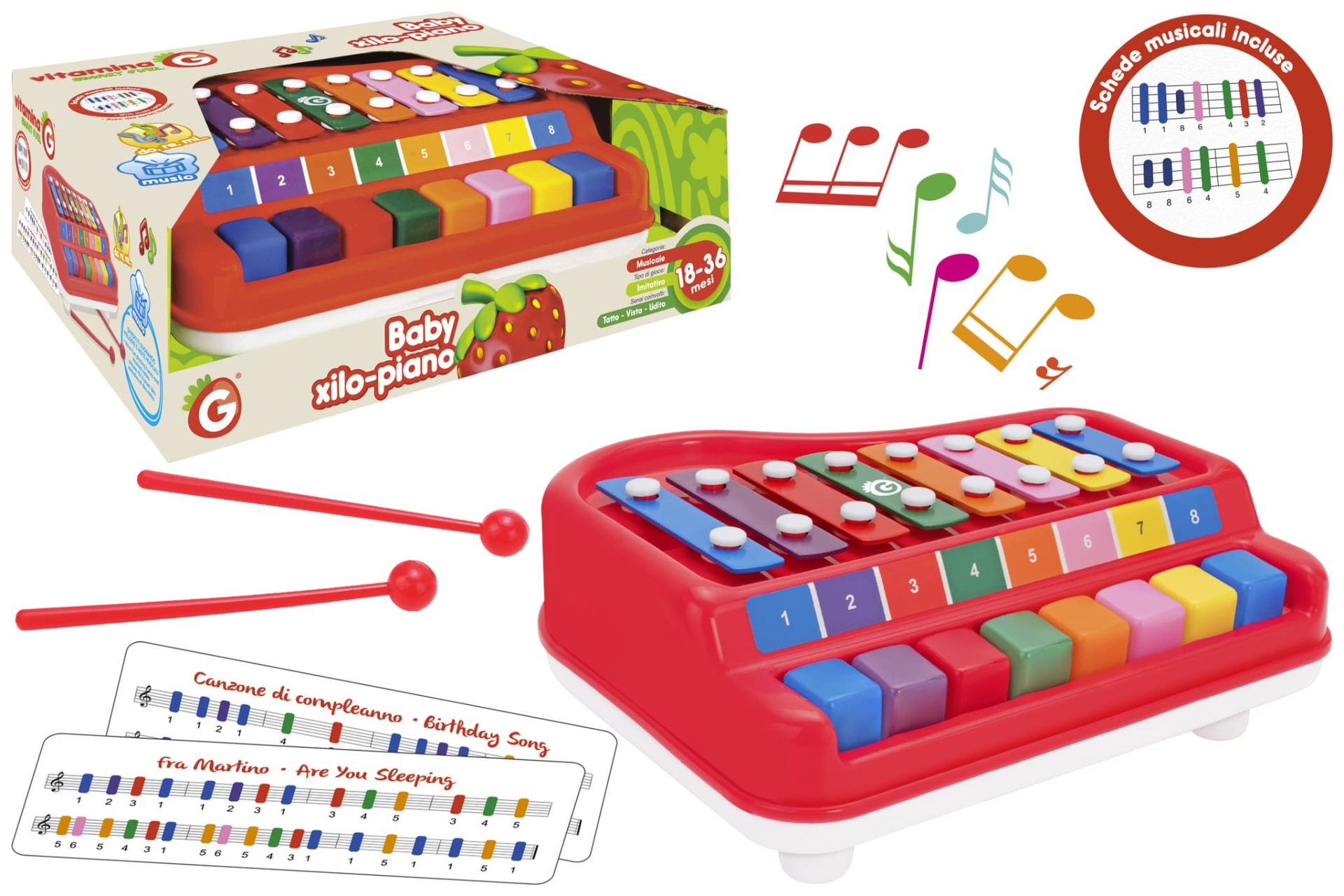 Μεταλλόφωνο με Πιάνο 8 Πλήκτρα, Globo