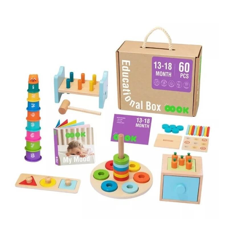Κουτί Εκπαιδευτικών Παιχνιδιών Montessori 13-18 μηνών, Tooky Toy