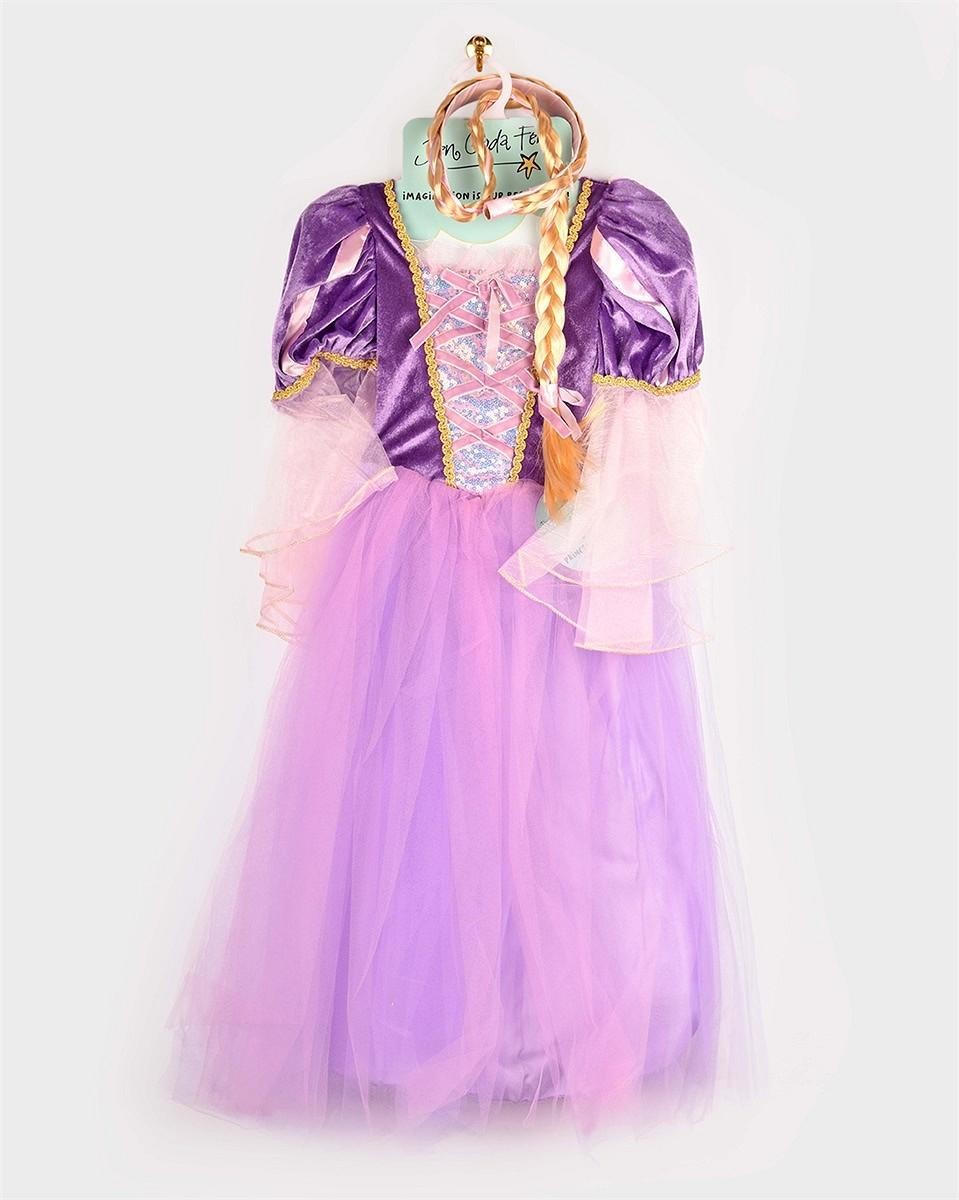 Παιδική Στολή Ραπουνζέλ με Πλεξούδα 6-8 ετών, Den Goda Fen