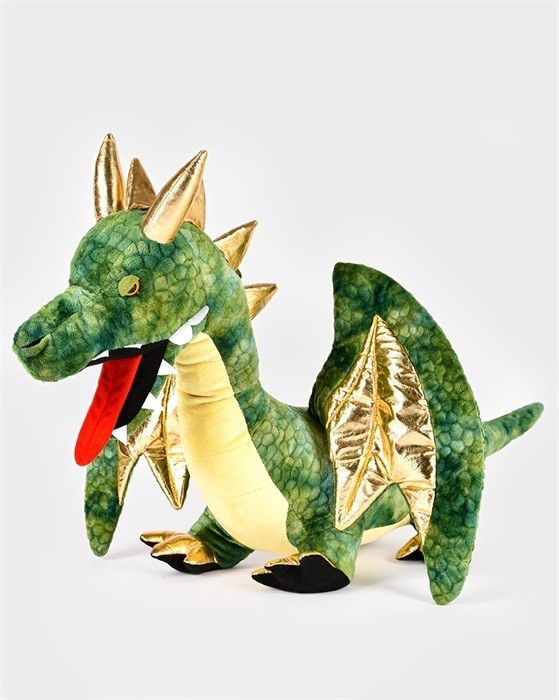 Λούτρινος Δράκος Πράσινος Large 70cm, Den Goda Fen