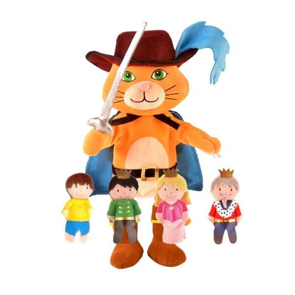 Γαντόκουκλα Μαριονέτα Ο Παπουτσωμένος Γάτος με Δακτυλόκουλες, Fiesta