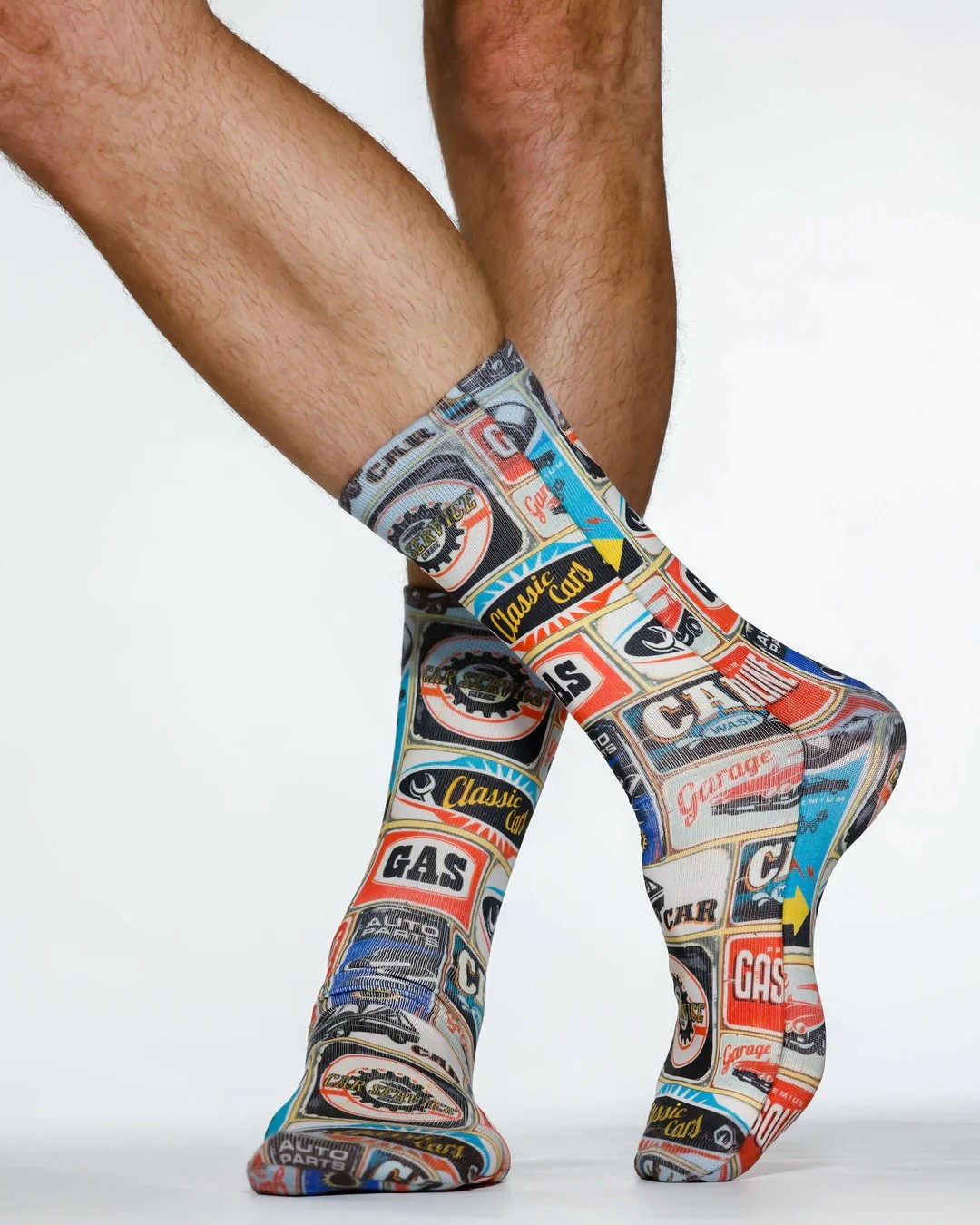 Κάλτσες Ανδρικές Retro Car Service Man Sock 41-46, Wigglesteps