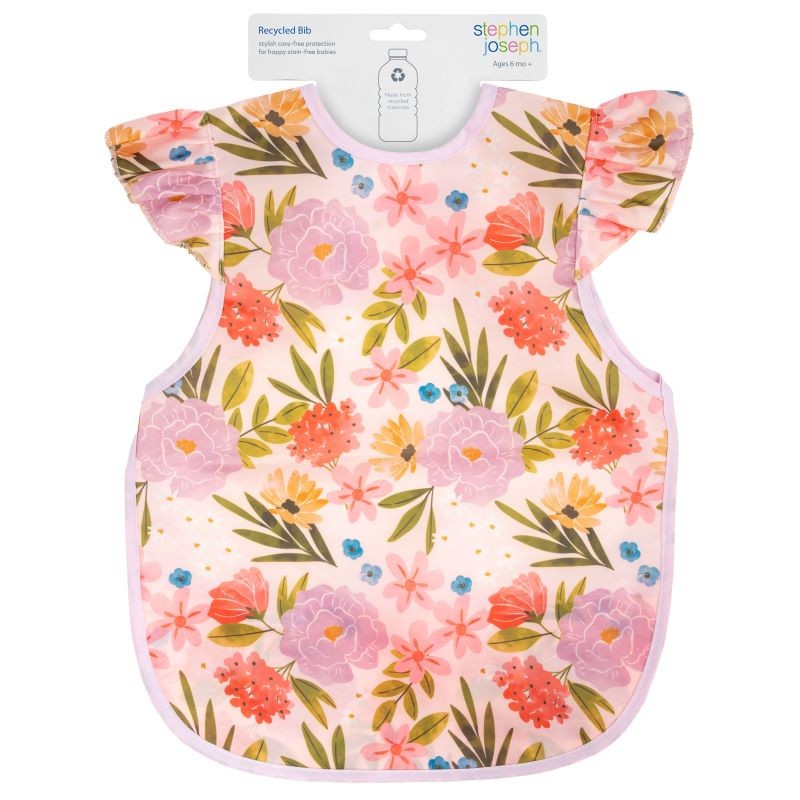 Αδιάβροχη Παιδική Σαλιάρα Με Τσέπη Floral, Stephen Joseph