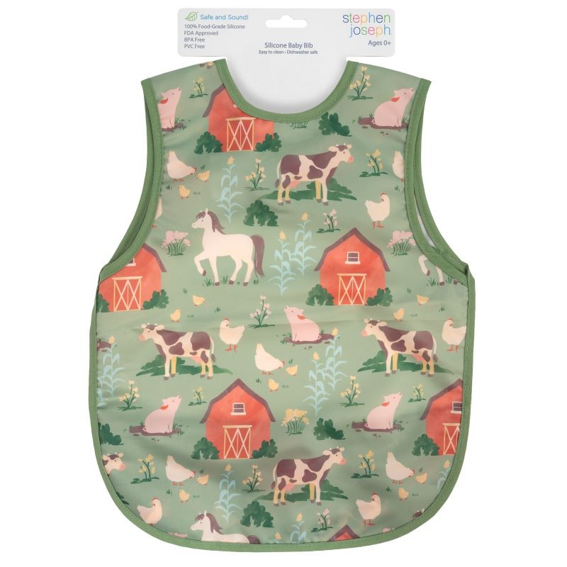 Αδιάβροχη Παιδική Σαλιάρα Με Τσέπη Farm, Stephen Joseph