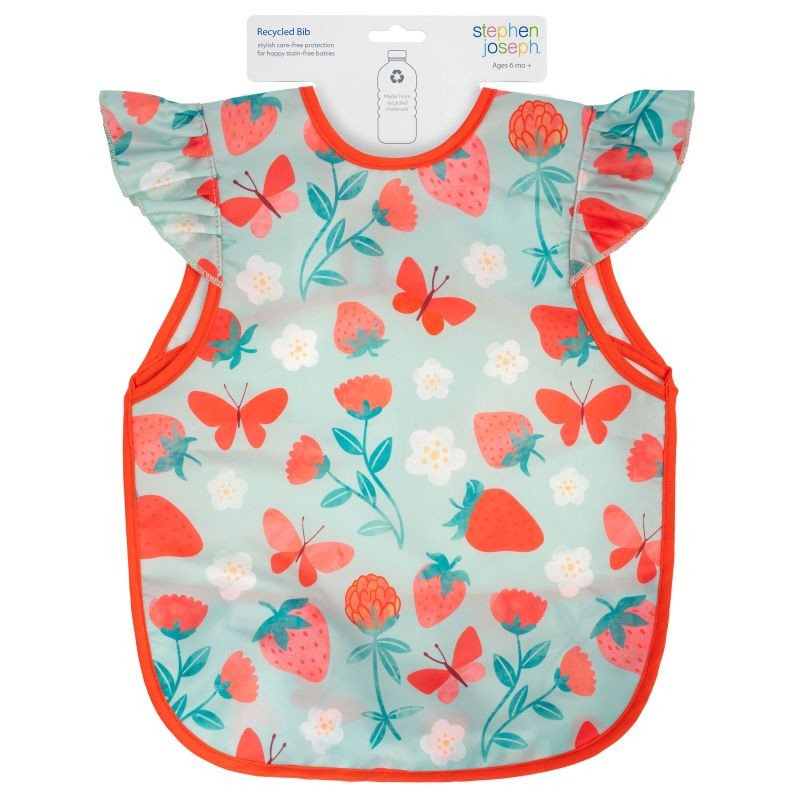 Αδιάβροχη Παιδική Σαλιάρα Με Τσέπη Strawberry, Stephen Joseph