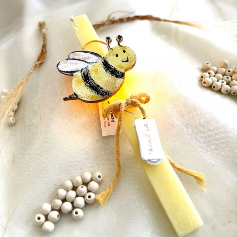 Λαμπάδα Αρωματική Ξύλινη Φωτιζόμενη Μελισσούλα, LiebeQueen Art