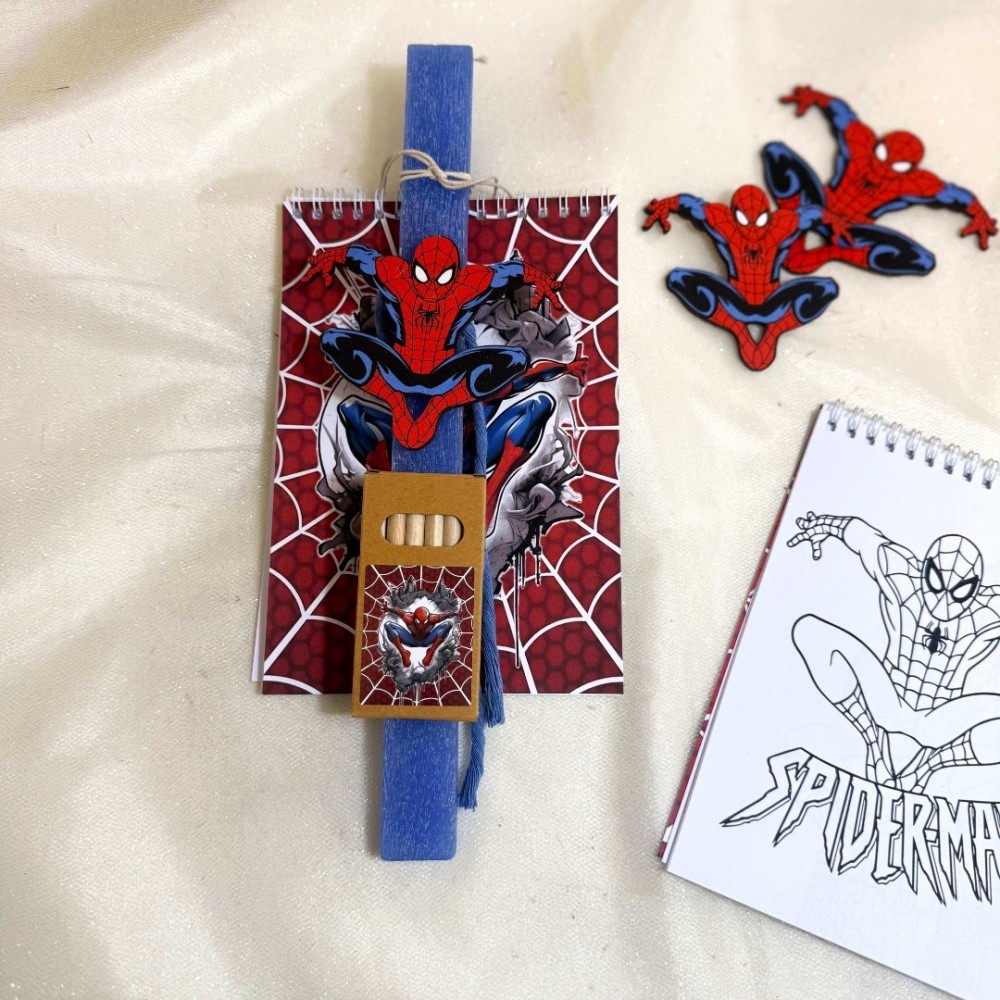 Λαμπάδα Αρωματική Μπλοκ Ζωγραφικής Σούπερ Ηρωες Spiderman, LiebeQueen Art