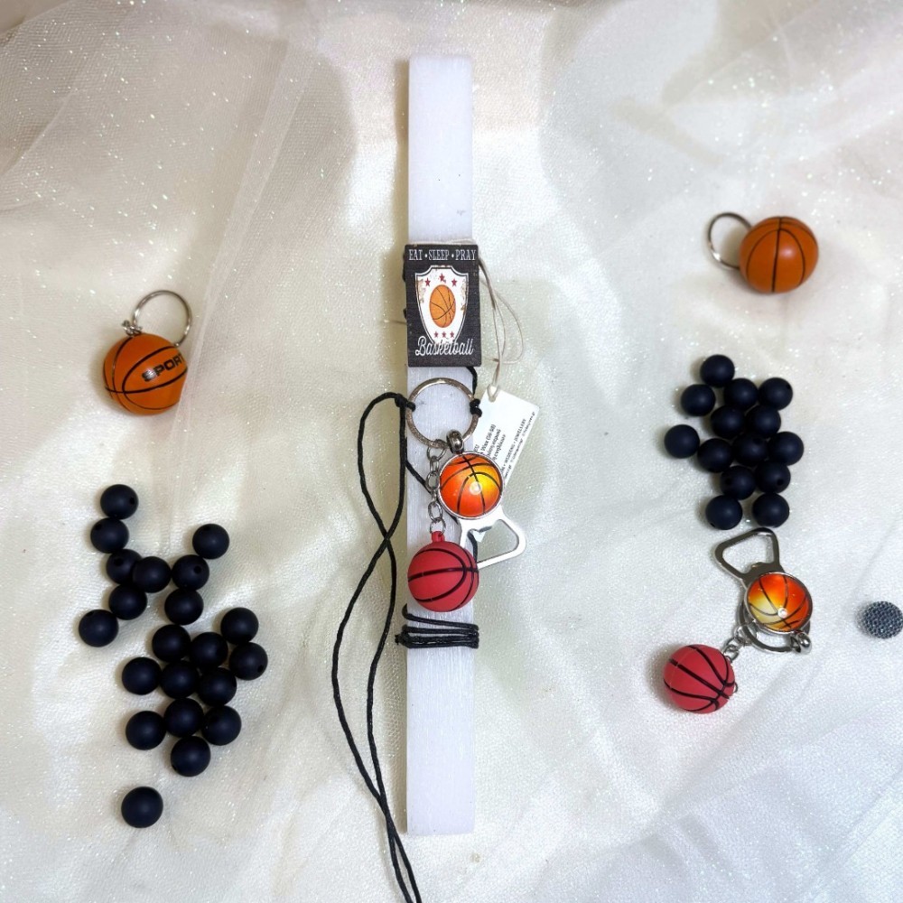 Λαμπάδα Αρωματική Μπρελόκ Basketball, LiebeQueen Art