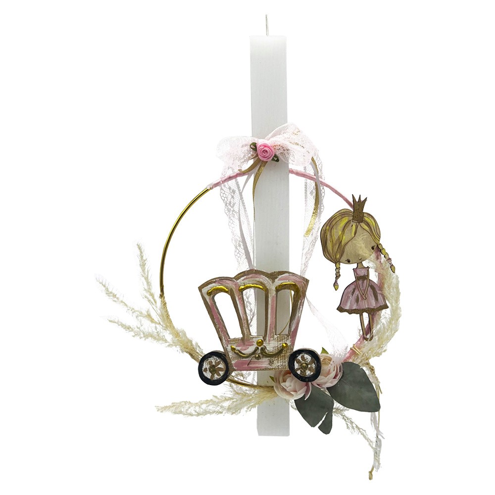 Λαμπάδα Αρωματική Λευκή Πριγκίπισσα και Άμαξα, LiebeQueen Art