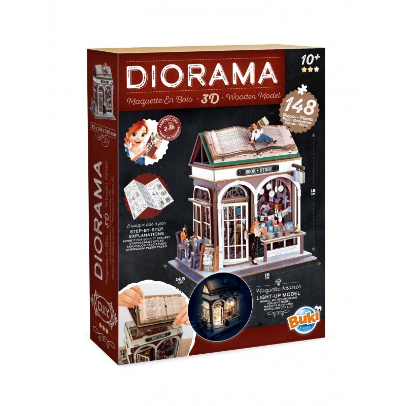 Κατασκευή 3D Diorama Bookshop Led, Buki France