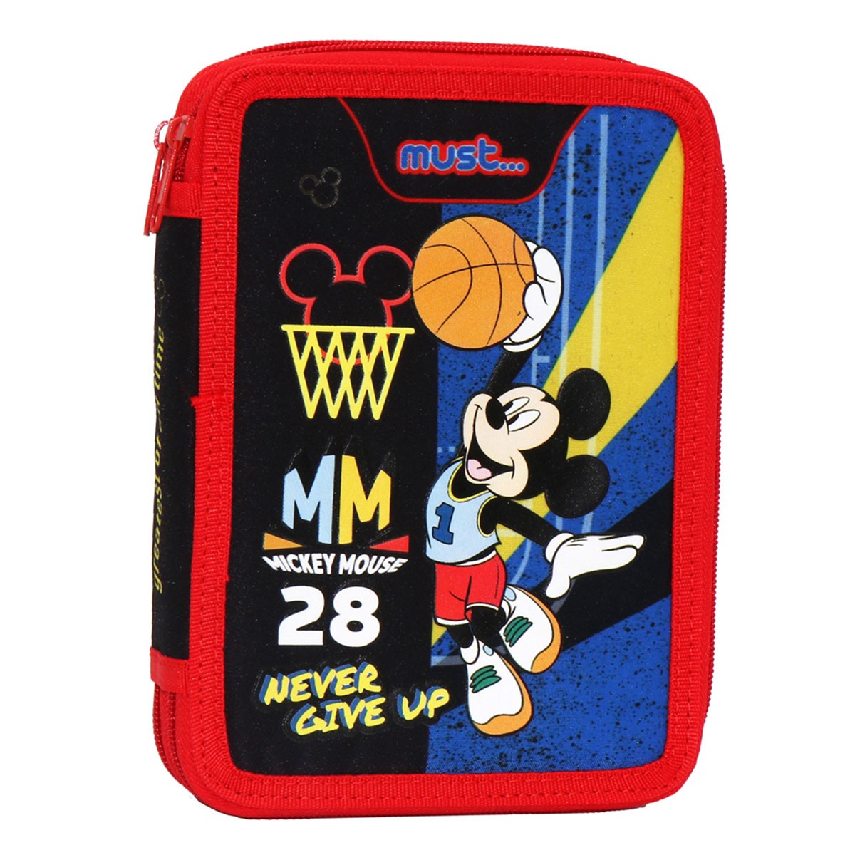 Κασετίνα Διπλή Γεμάτη Mickey Never Give Up, Must 