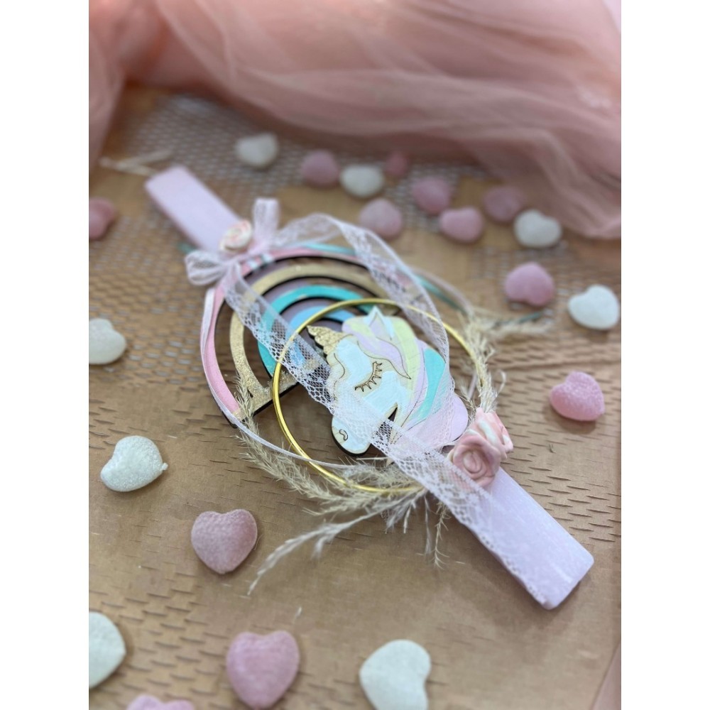 Λαμπάδα Αρωματική Ροζ Μονόκερος Ουράνιο Τόξο, LiebeQueen Art