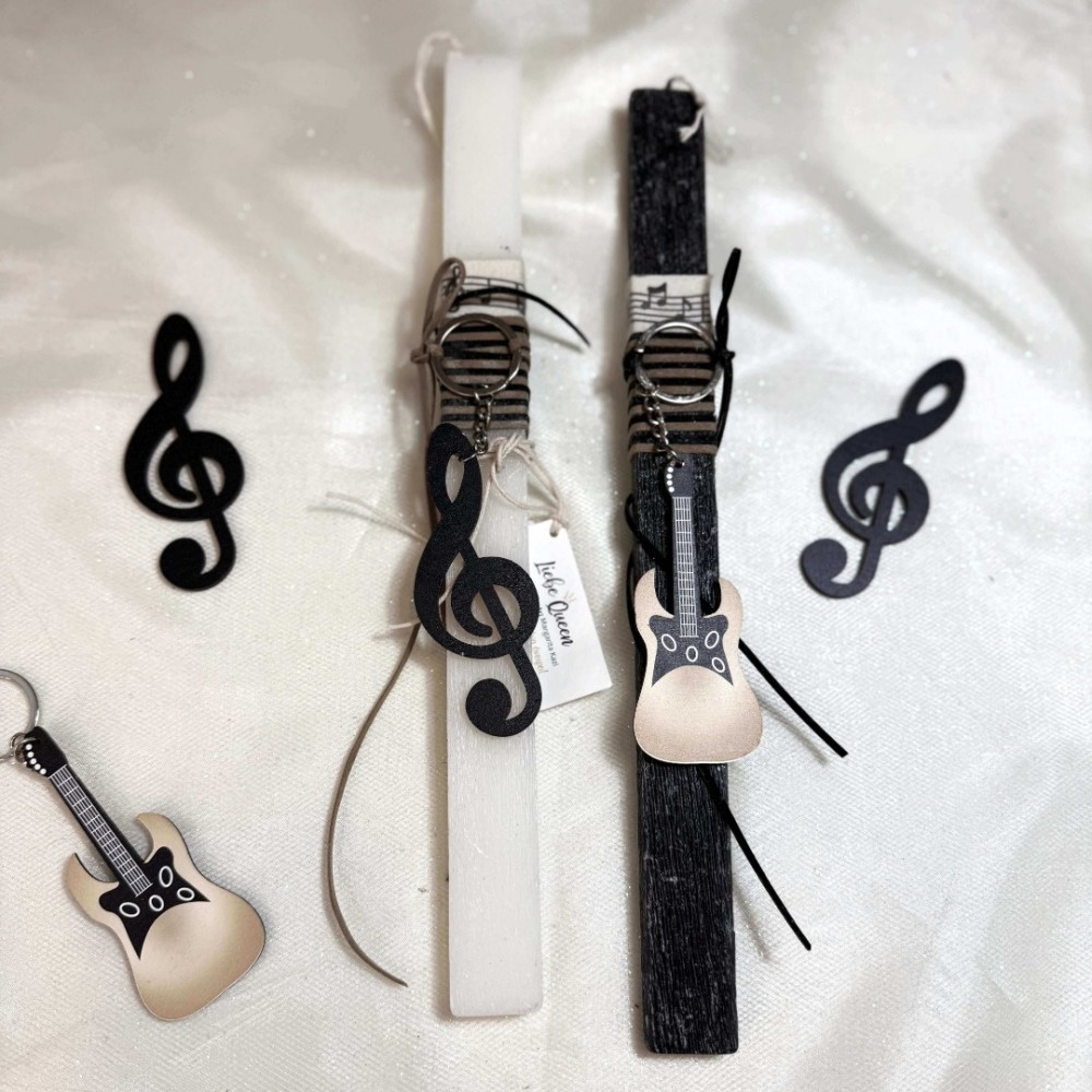 Λαμπάδες για Ζευγάρι Μπρελόκ Μουσική 2 τεμ, LiebeQueen Art