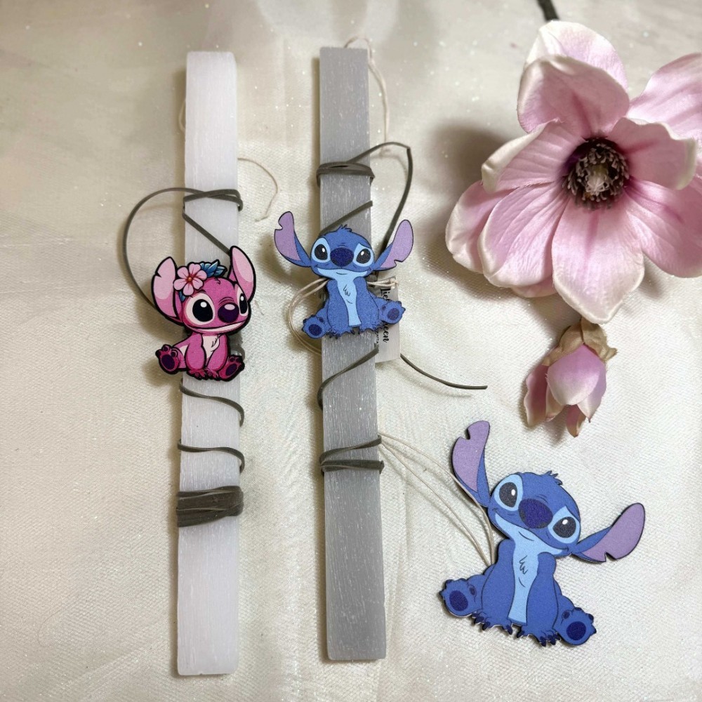 Λαμπάδες για Ζευγάρι Stitch και Angel, LiebeQueen Art