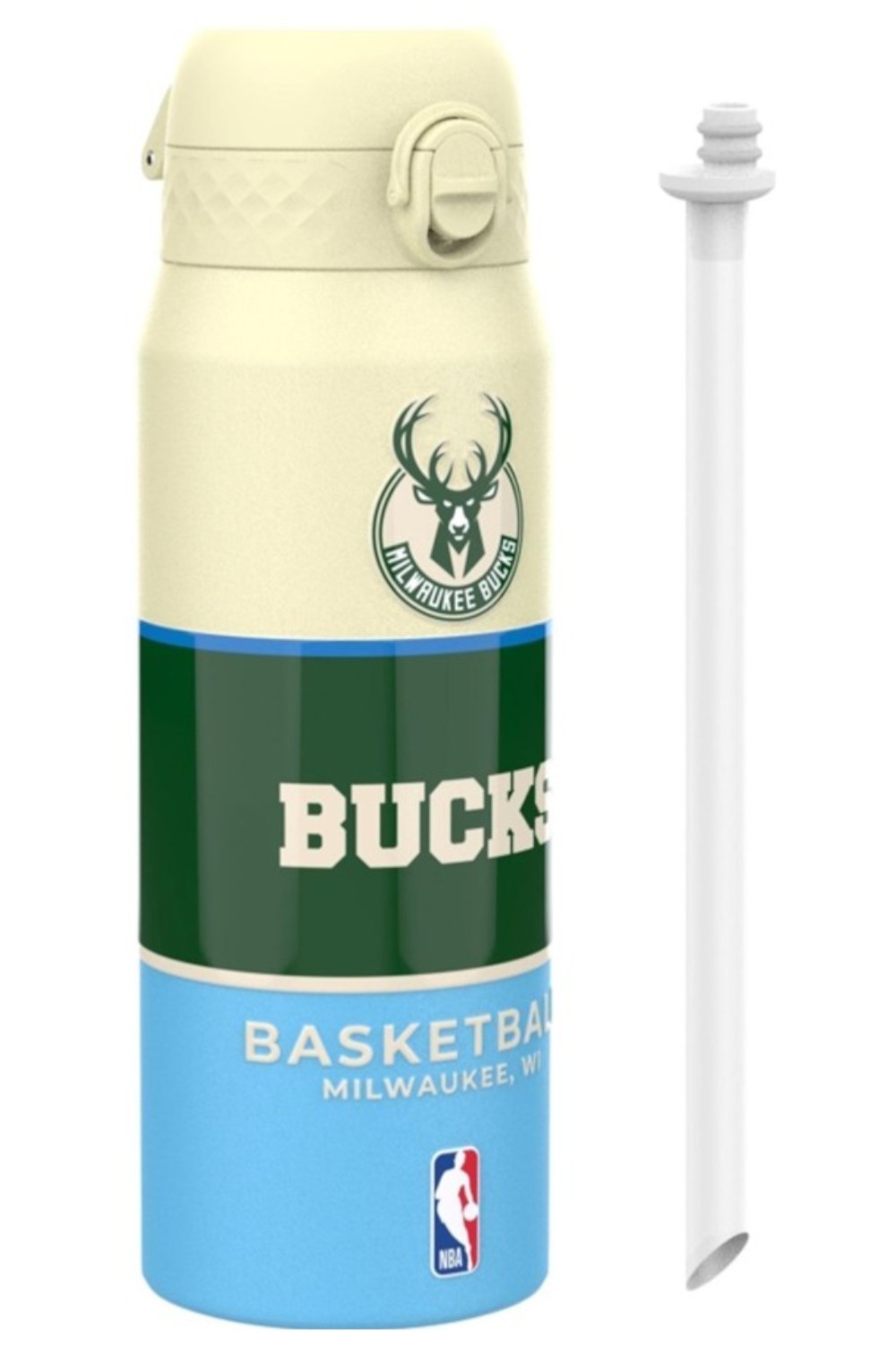 Θερμός Παγούρι Μεταλλικό με καλαμάκι 750ml NBA Milwaukee Wi Bucks, ΙΟΝ8