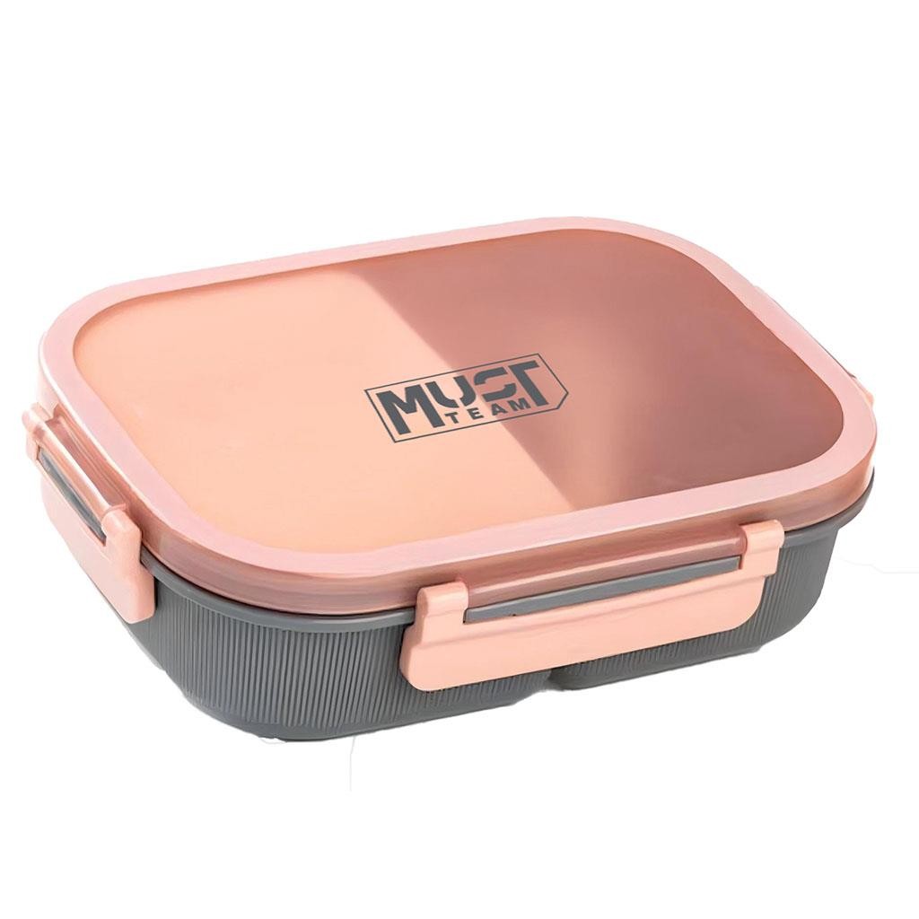 Φαγητοδοχείο 1100ml PP Πλαστικό με κουτάλι 21,7x16,5x6,2 εκ. Ροζ  Must
