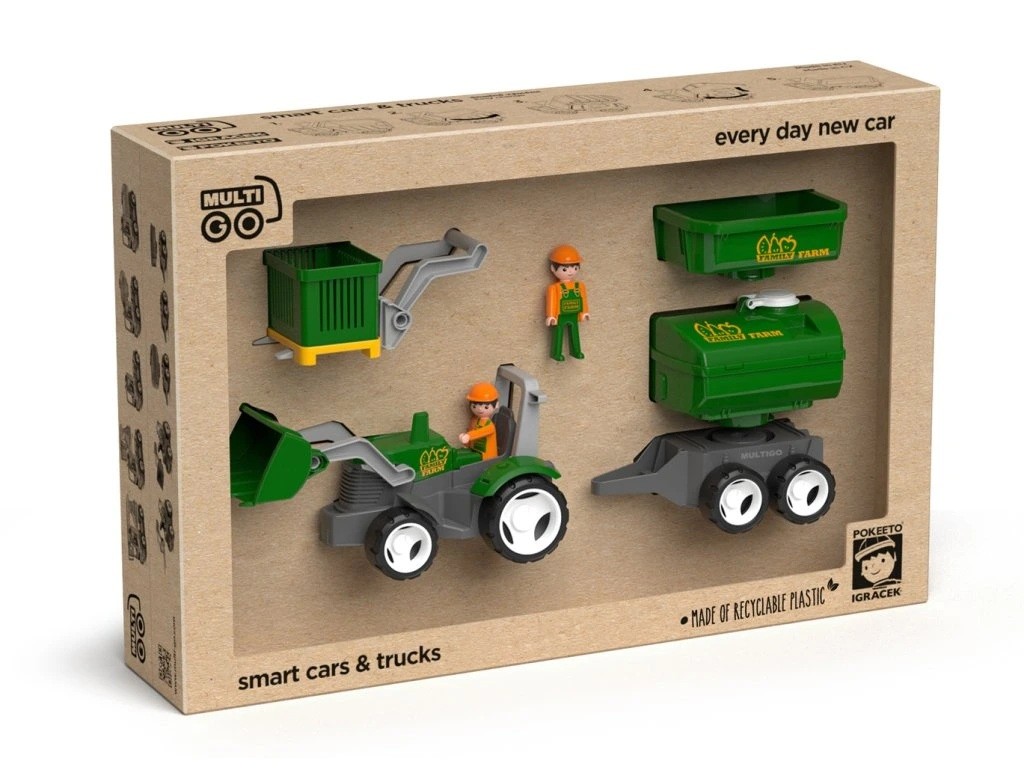 Σετ Τρακτέρ με Φιγούρες Αγροτών ECO MultiGO Farm, Efko Toys