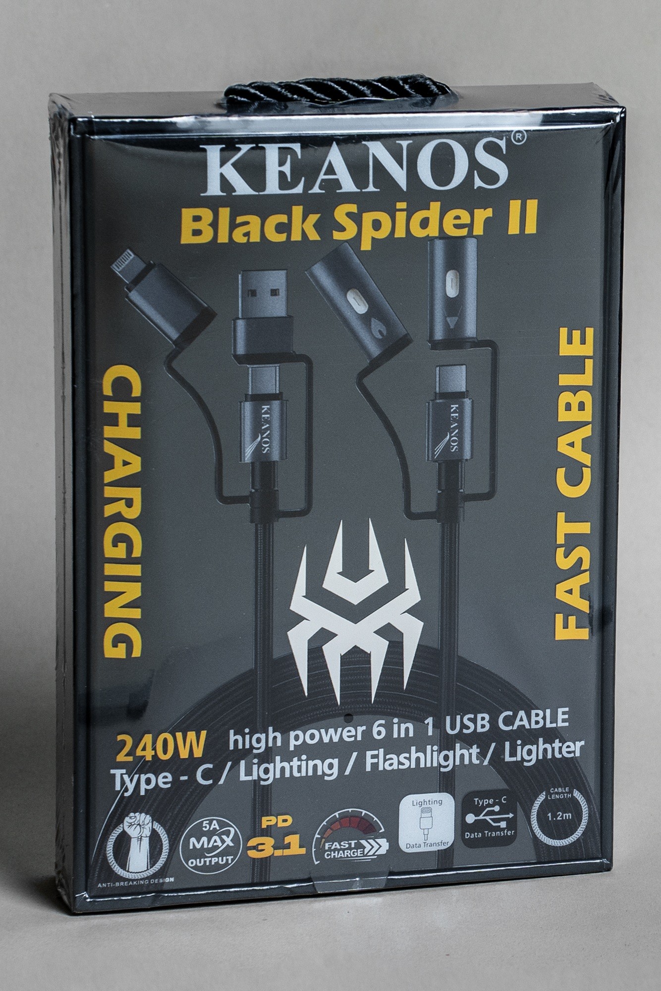 Καλώδιο Φόρτισης USB Συσκευών Black Spider II 240WATT 6 IN 1 High Tech