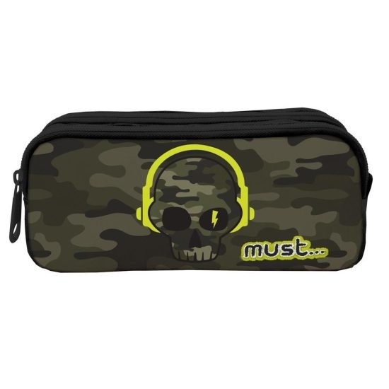 Κασετίνα Βαρελάκι 2 Θήκες Energy Skull 21x6x9εκ, Must 