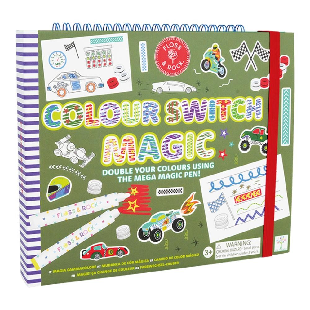 Βιβλίο ζωγραφικής Colour Switch Magic Cars, Floss and Rock