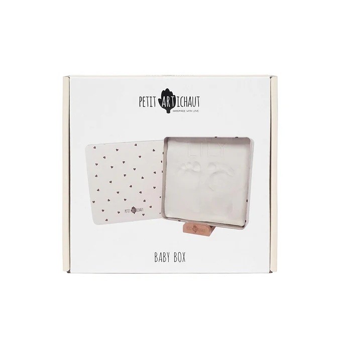 Αναμνηστικό Αποτύπωμα Baby Box Square Pretty Hearts, Petit Artichaut