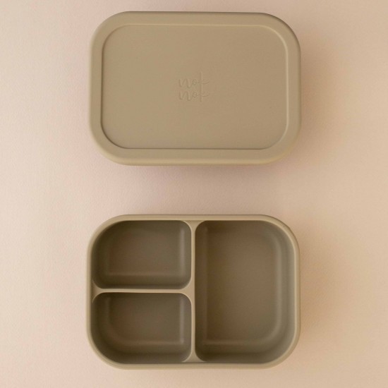 Θήκη Φαγητού LunchBox Bento Σιλικόνης Φασκόμηλο 800 ml 3 χωρίσματα, nok nok