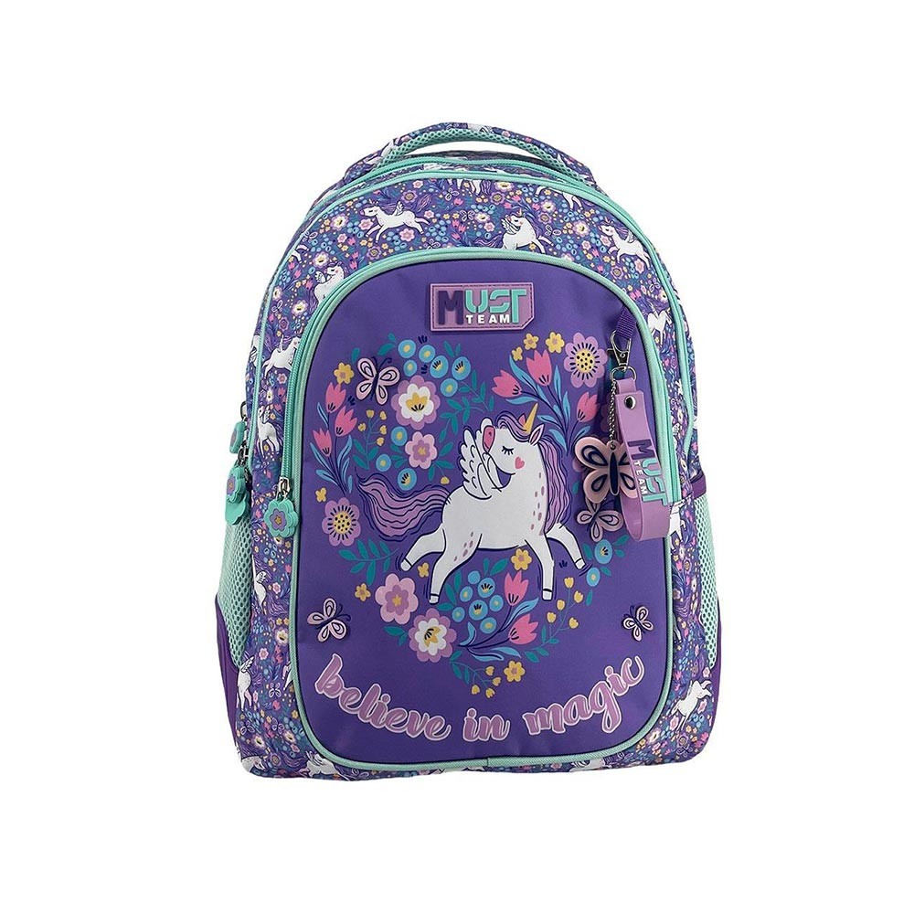 Τσάντα Πλάτης με 3 Θήκες Purple Unicorn, Must