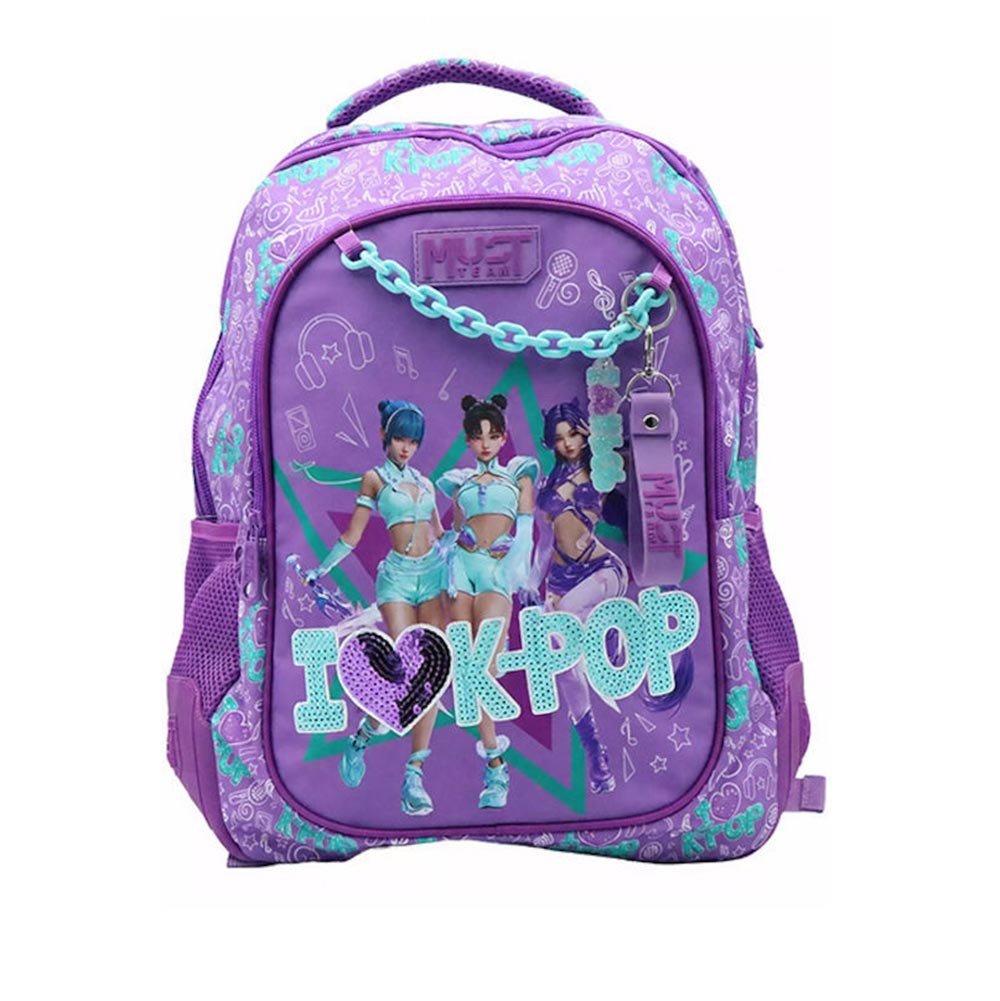 Τσάντα Πλάτης Must Team K-pop Μωβ με 3 Θήκες, Must 