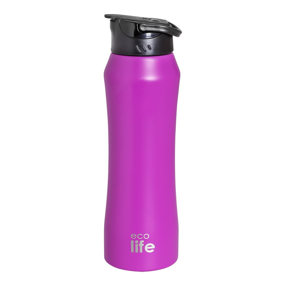 Παγούρι Θερμός με Καλαμάκι Pink 550ml, Ecolife